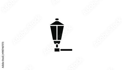 A black street lamp icon on a white background for urban designs