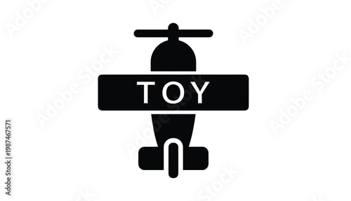 Toy block icon with black pedestal handle and minimalist design for kids play and learning concepts featuring children, kindergarten, simple logo