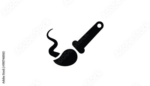 Saxophone icon with bold black silhouette and musical note style curve for concert and music apps featuring jazz, sax, horn with melody and rhythm