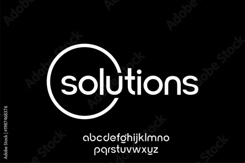 Modern minimalist logo design for a business named Solutions.