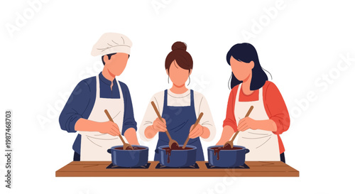 Cooking Class with Diverse Women in Kitchen Preparing Food