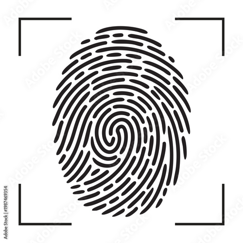 Картината върху платно Fingerprint Icons – Biometric Identity Collection