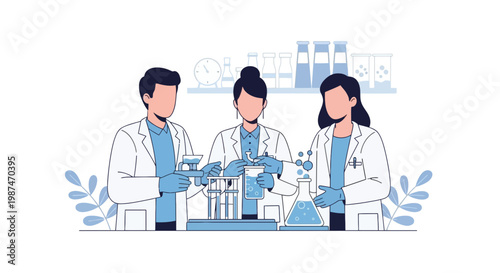 Research Team in Laboratory Conducting Scientific Experiments