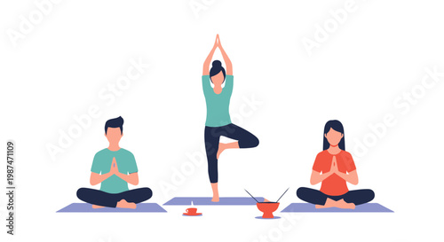 People Practicing Yoga Meditation in a Calm Indoor Space