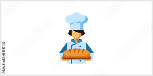 Baker Holding Freshly Baked Loaf Of Bread