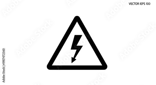 Electric warning sign with lightning bolt symbol on white background Free Download Electric warning sign with lightning bolt symbol on white background - GFXLoad