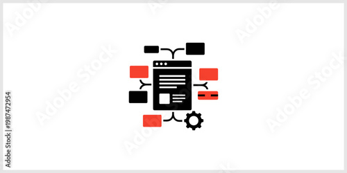 Website Architecture and Development Process Flat Icon