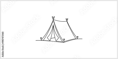 Simple Line Drawing Of A Tepee Tent