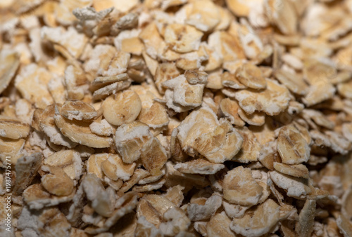 close up of a pile of oatmeal macro