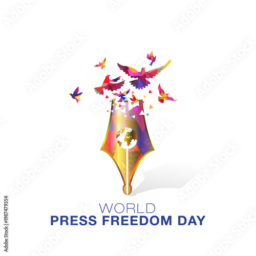 Logo unit for World Press Freedom Day. Sign symbol of media, Journalism and Freedom promotion vector illustration