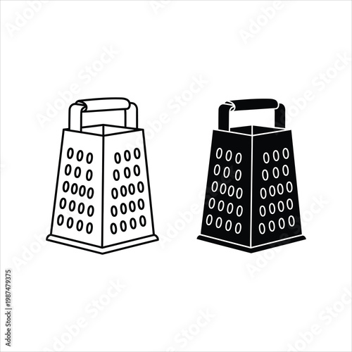 Kitchen grater for food preparation and cooking Vector Illustration Isolated on white background