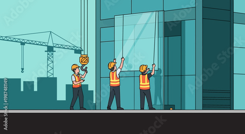 Constructing The Modern Metropolis: Glass Installation By Skilled Construction Workers