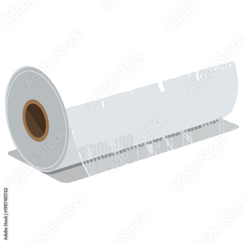 clear plastic wrap roll flat design vector illustration