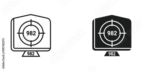 Target practice on computer monitors with crosshairs and score displayed