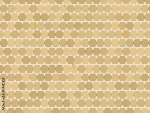 Hexagon Honeycomb Honey Drip Pattern Background