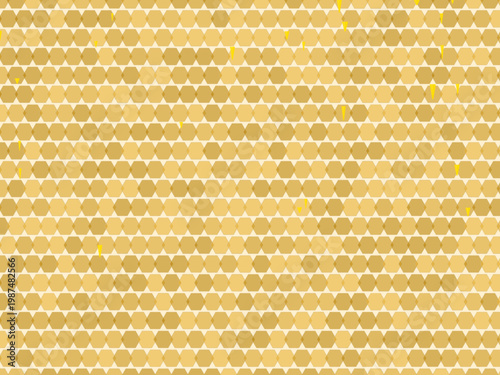 Honeycomb Honey Drip Hexagon Pattern Background