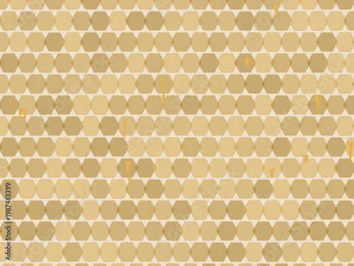 Hexagon Honeycomb Honey Drip Pattern Background