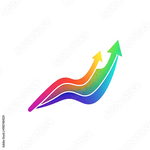 Colorful Arrow Growth Success Symbol.