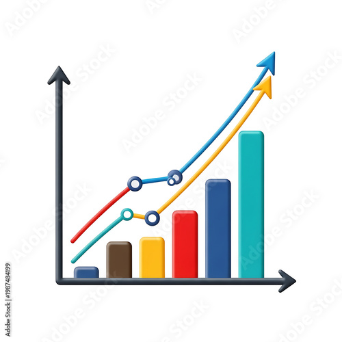 Colorful Graph with Rising Trend Lines.