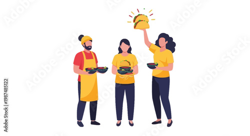 Casual Restaurant Staff Serving Food with Happiness and teamwork