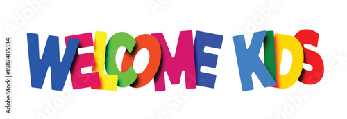 Colorful Welcome Kids Typography Banner Design