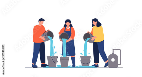 Young People Recycling Plastic Bottles in Eco-Friendly Initiative