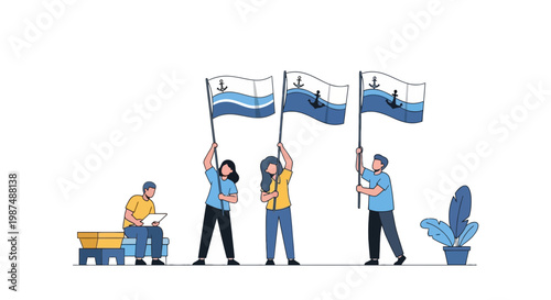 People holding Israeli flags in a patriotic outdoor scene