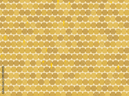 Honeycomb Honey Drip Hexagon Pattern Background
