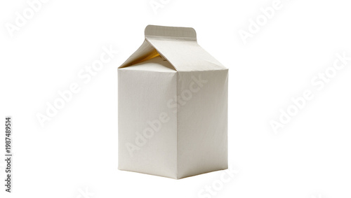 Canvas Print Blank white gable top carton packaging, isolated on transparent background