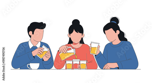 Friends Enjoying Beer and Snacks at Social Gathering