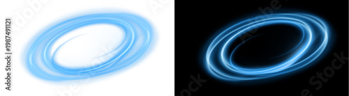 Tableau sur toile PNG image of Bright blue swirling light streaks creating a dynamic vortex effect
