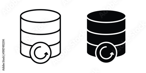 Backup icon vector graphic clipart and line art style set