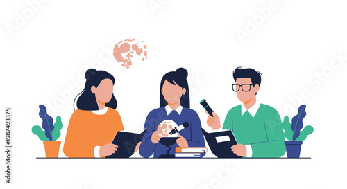 Business Meeting with Colleagues Engaged in Digital Discussion