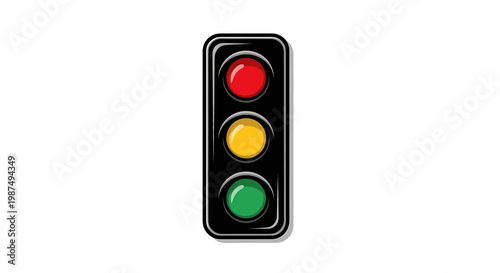 Traffic light icon with red, yellow and green lights