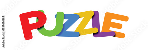 Colorful Puzzle Word Typography Design