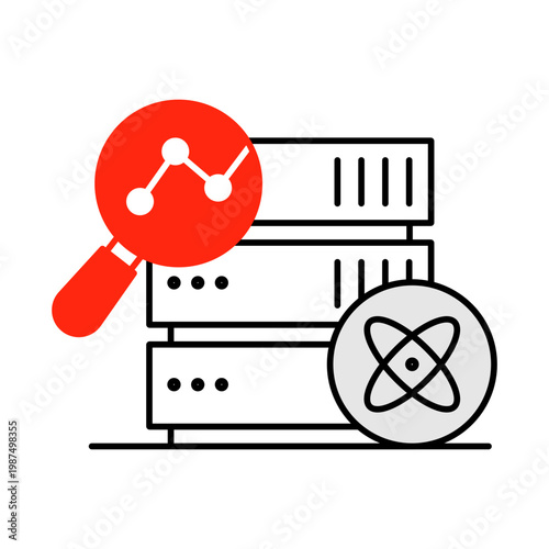 Data Discovery Icon, Uncovering Patterns in Business Data, Enhancing Strategic Planning and Business Insights