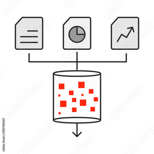 Data Pipeline Icon, Data Flow Management for Streamlining Operations, Enhancing Workflow and Information Processing in Business Systems