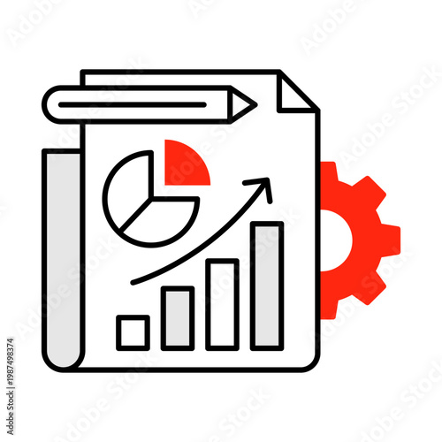 Reporting Icon, Generating Business Reports for Insightful Analysis, Enhancing Communication and Strategic Planning