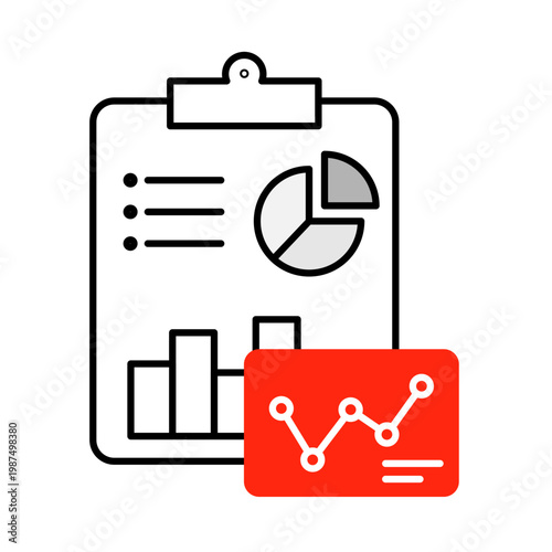 Descriptive Analytics Icon, Summarizing Business Data for Insightful Reports, Informing Business Decisions and Strategy