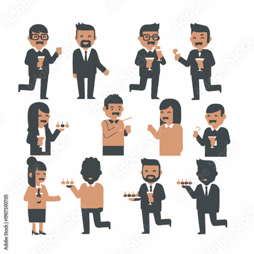 Diverse People Celebrating with Drinks and Appetizers at a Party