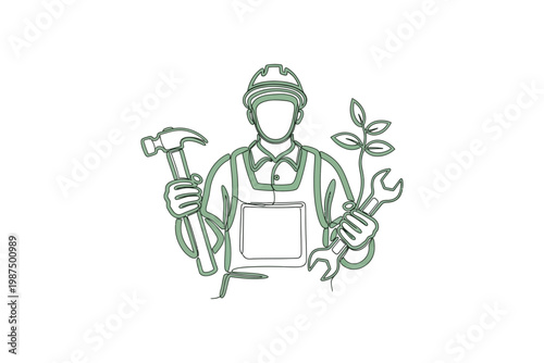 Vintage sketch of a skilled artisan a symbol of craftsmanship growth and industrial ingenuity