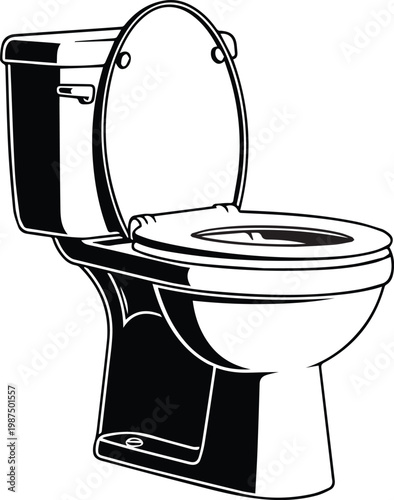 toilet commode icons in various styles on transparent background