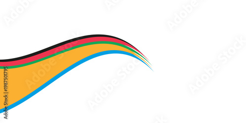 Five Color Lines Dynamic Design Colorful modern illustration
