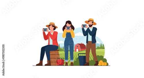 Family Watching Scenic Landscape During Picnic Outdoors