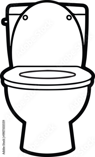 toilet commode icons in various styles on transparent background