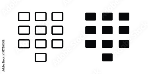 Keypad icon vector graphic clipart and line art style set