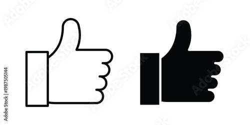 Like icon vector graphic clipart and line art style set