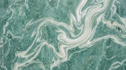 Green marble stone texture background with white natural patterns