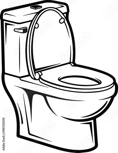 toilet commode icons in various styles on transparent background