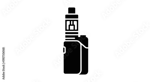 Black vape device illustration a modern electronic cigarette silhouette